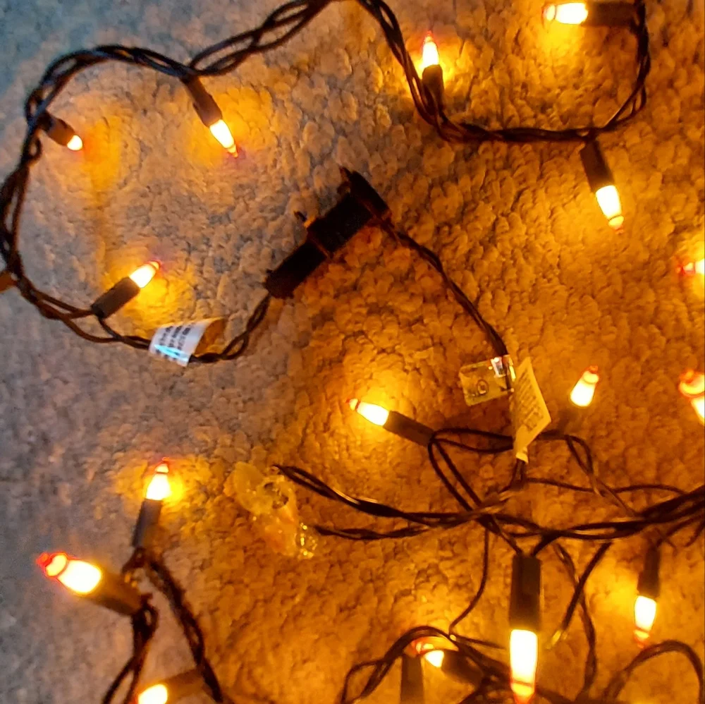 Candy Corn String Lights Black Wire Halloween Party 2 Strands Total 22 Feet